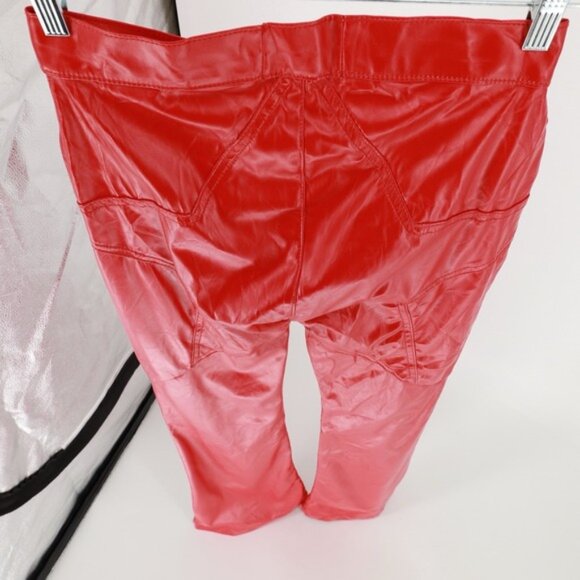 Revice Venus Mars Red Star Butt Faux Leather Flare Pants Size 29 NWT Edgy Grunge - Picture 6 of 9